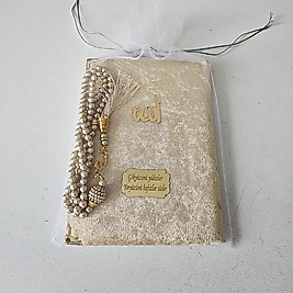 Gold Tül Keseli Kadife Set