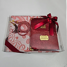 Bordo Seccadeli Kadife Set