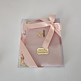 Pembe Kurdeleli İpek Set