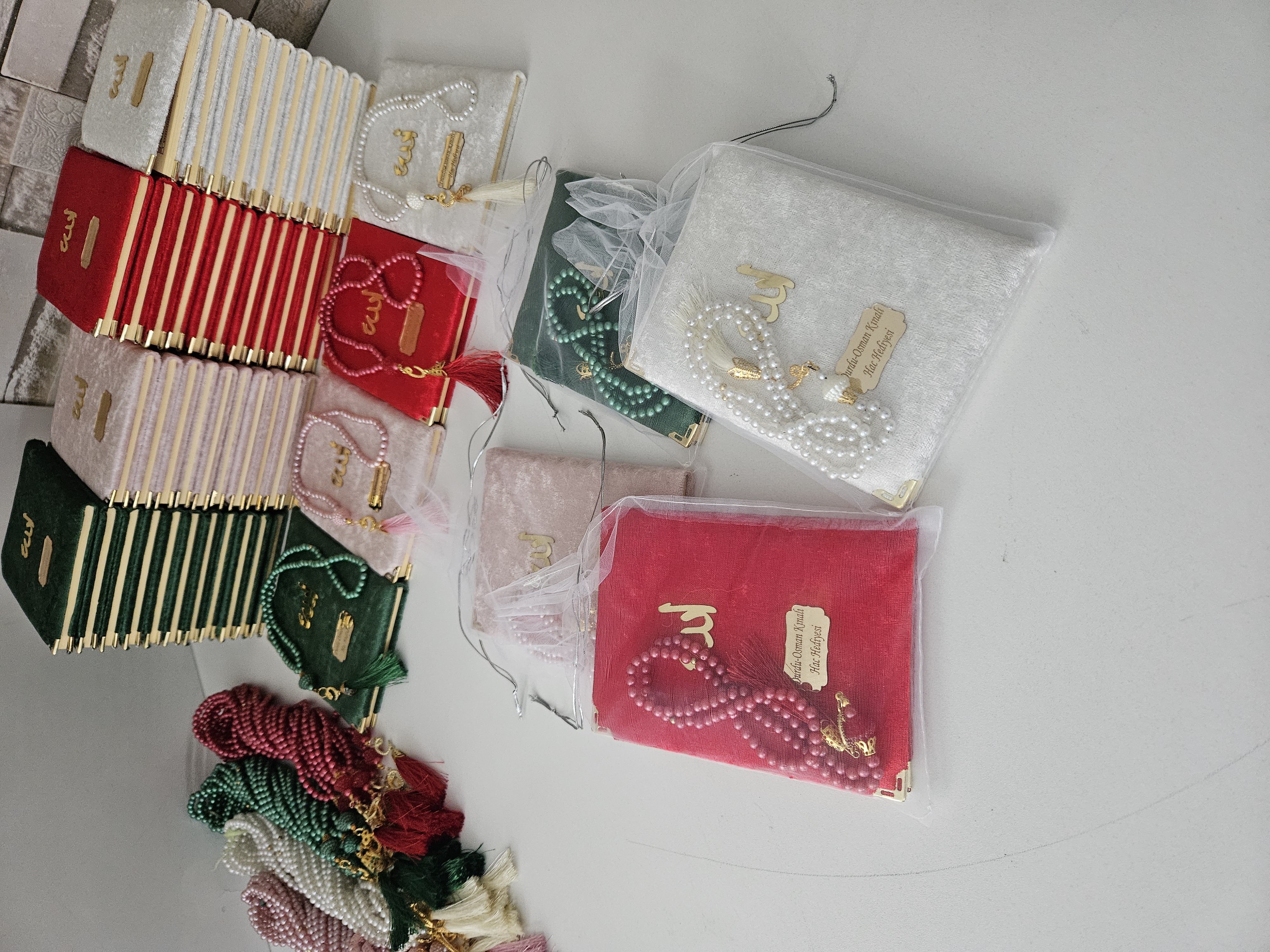 Tül keseli kadife yasin seti