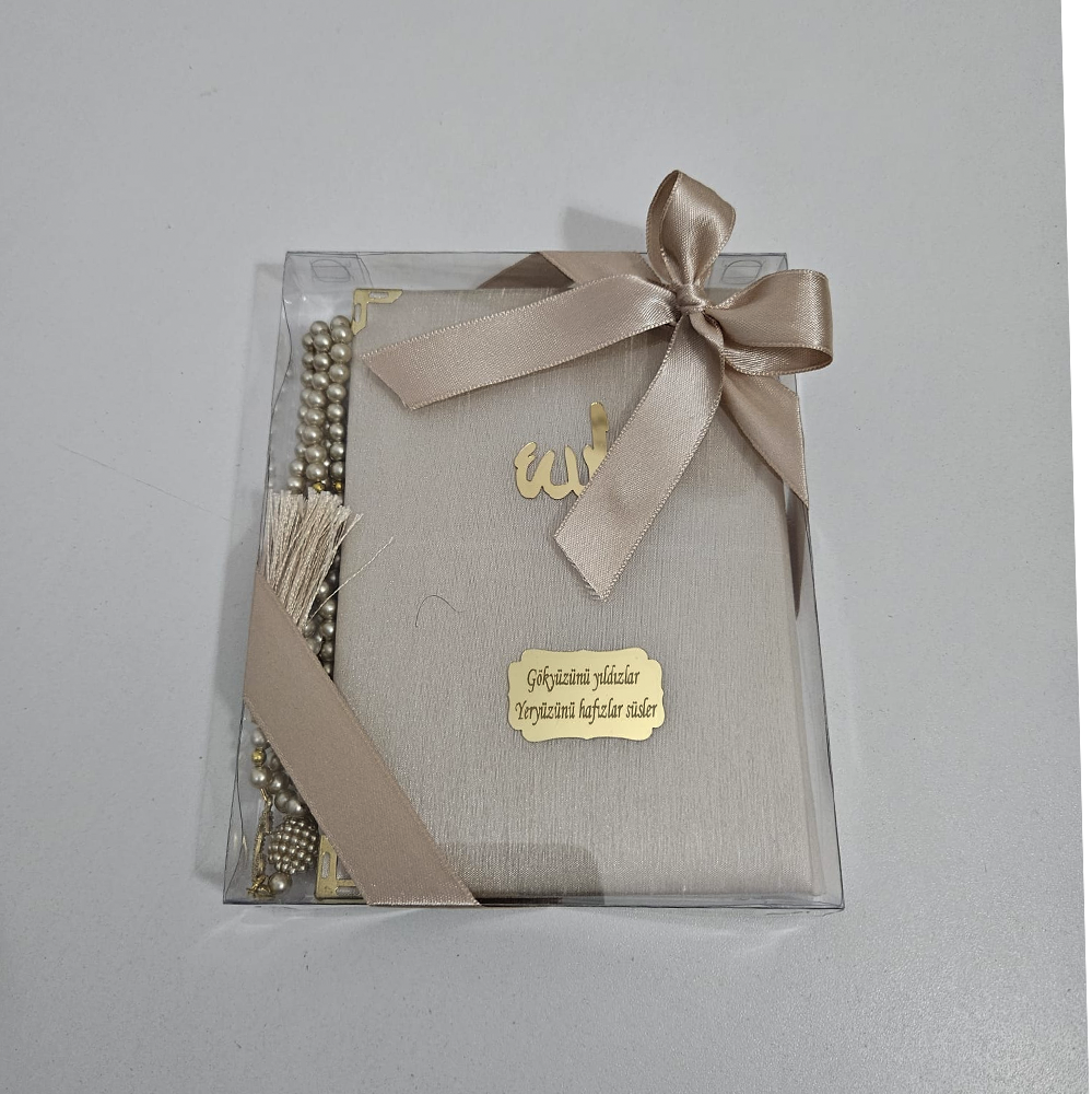 Taş Rengi Kurdeleli İpek Set