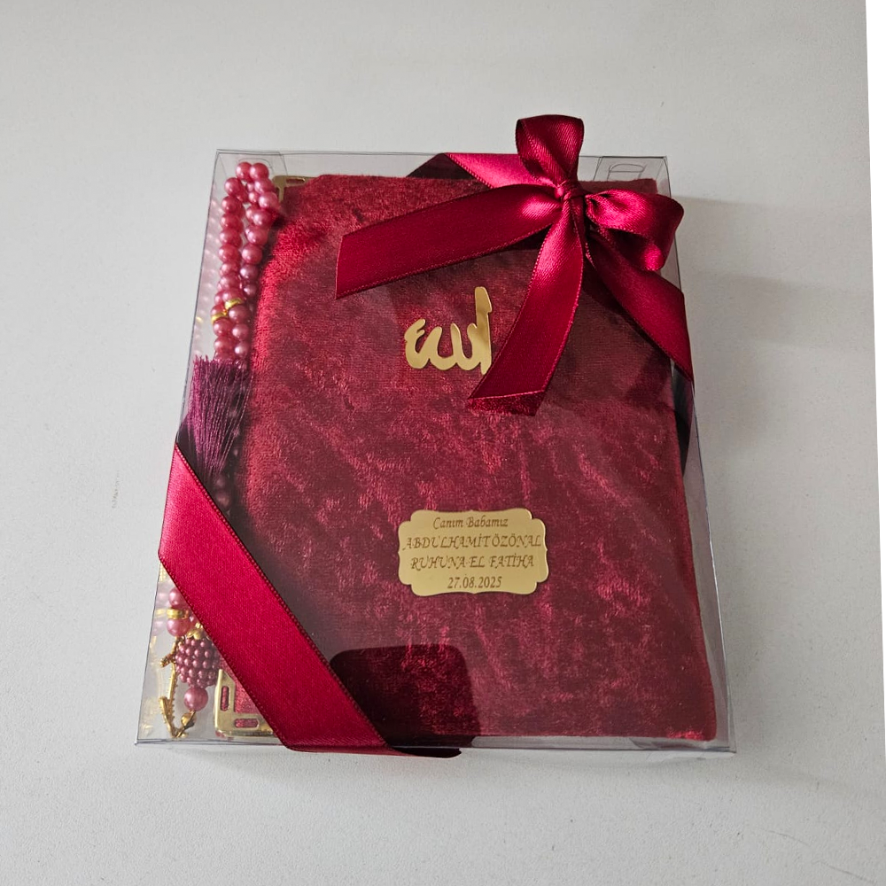 Bordo Kurdeleli Kadife Set