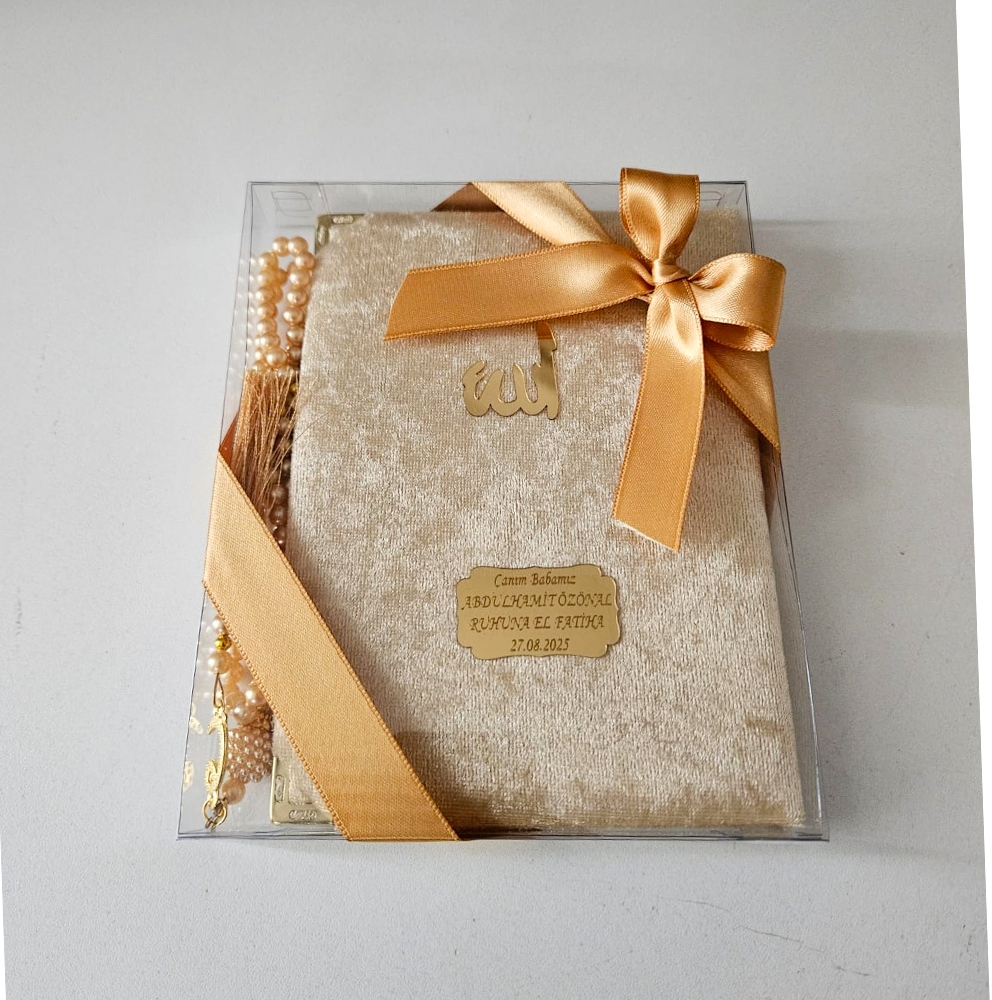 Gold Kurdeleli Kadife Set