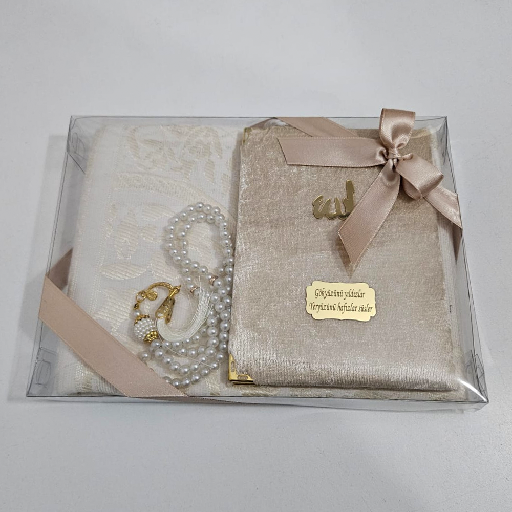 Taş Rengi Seccadeli Kadife Set